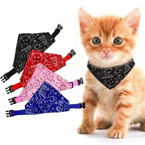 1pc Cashew Floral Graphic Dog and Cat Bandanas - Adjustable