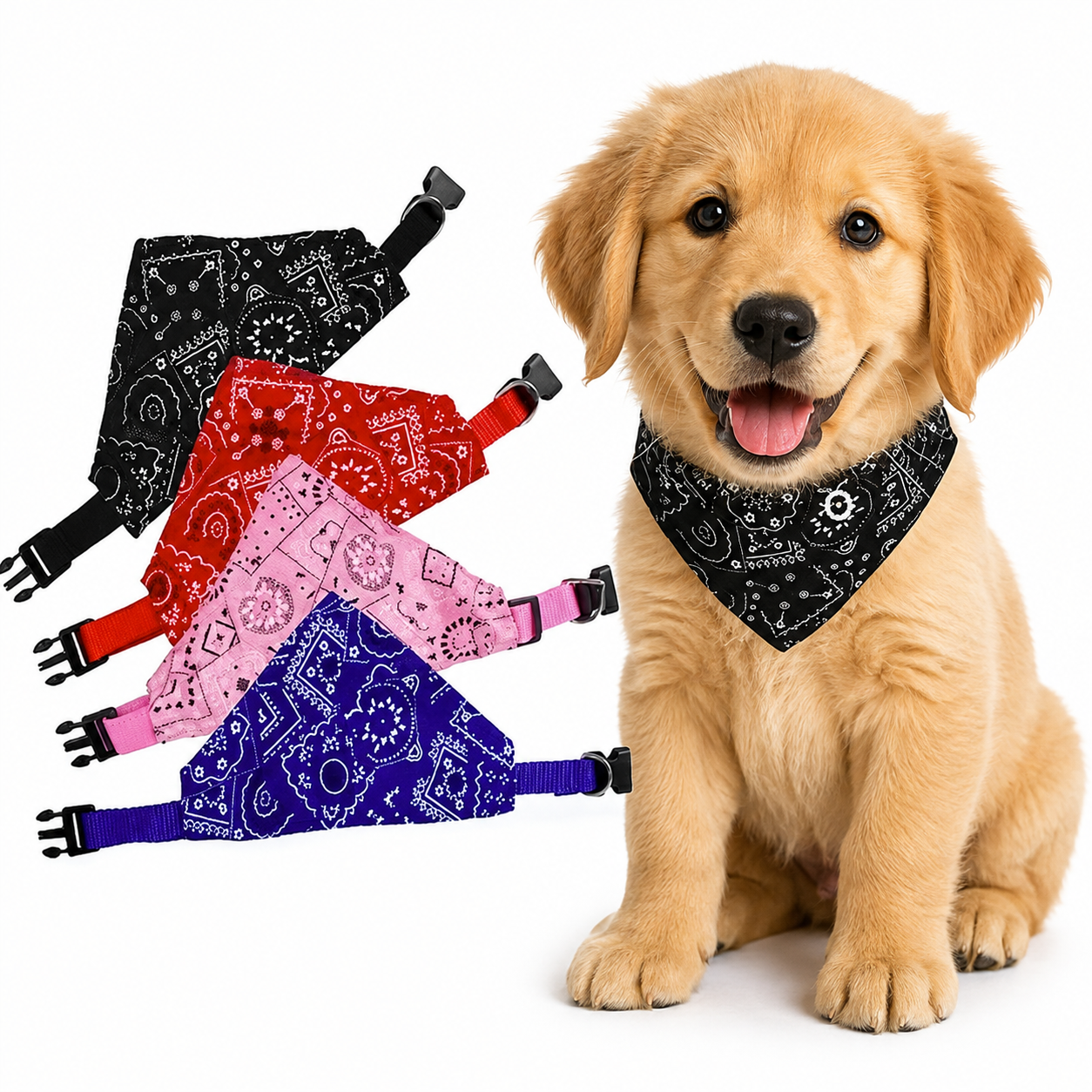 1pc Cashew Floral Graphic Dog and Cat Bandanas - Adjustable
